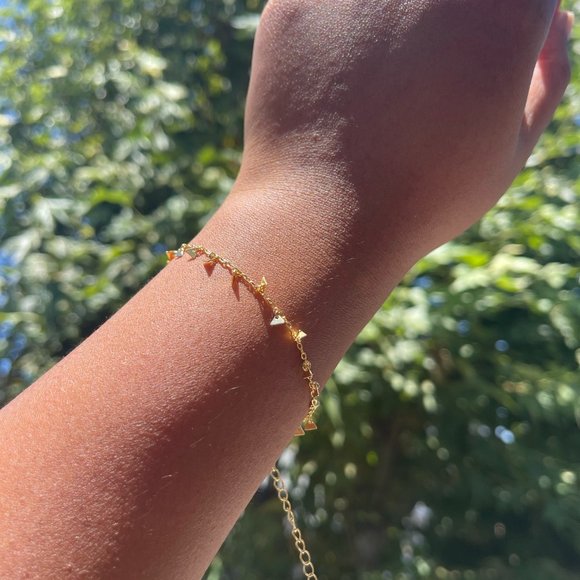 Jewelry - 14K Gold Filled Triangle Charm Bracelet
